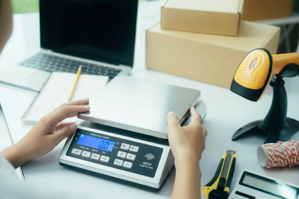 NTEP certified parcel scale shipping counter mailroom label