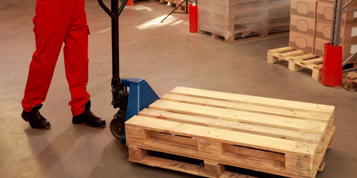 Side-by-side comparison of a U-frame pallet scale and a stationary floor scale with ramp in a warehouse environment