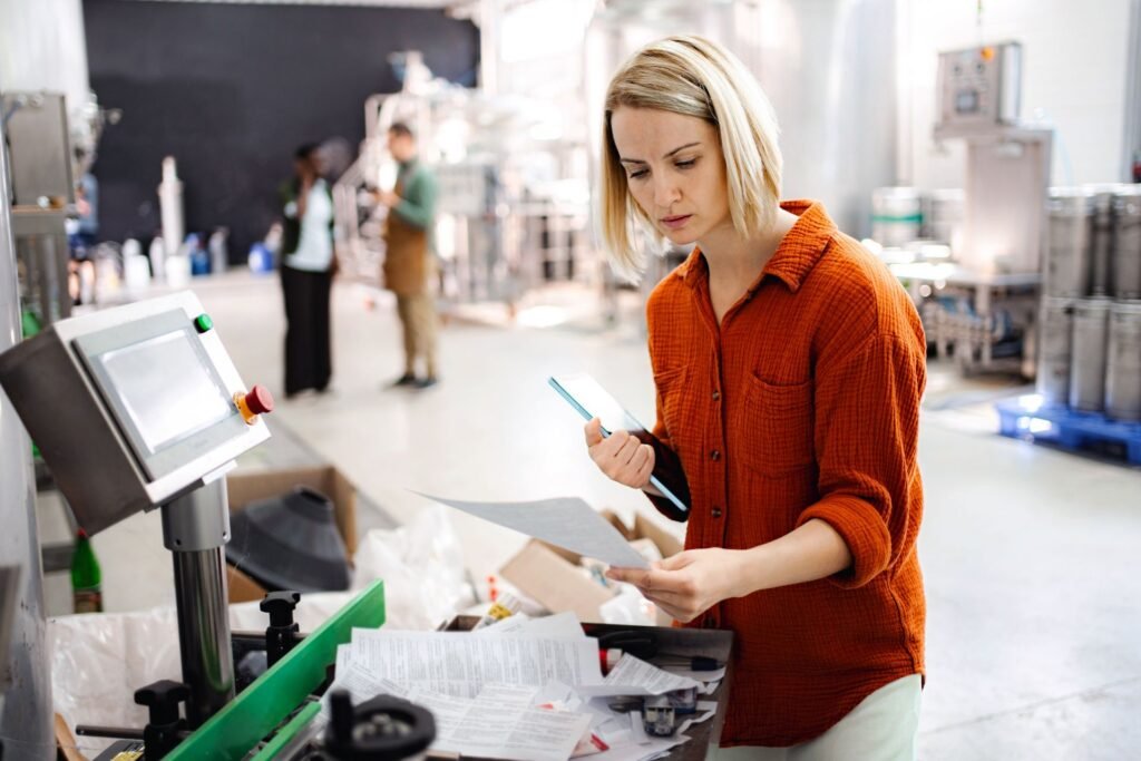 State Weights and Measures inspector testing a commercial retail scale with certified test weights during a legal-for-trade compliance inspection