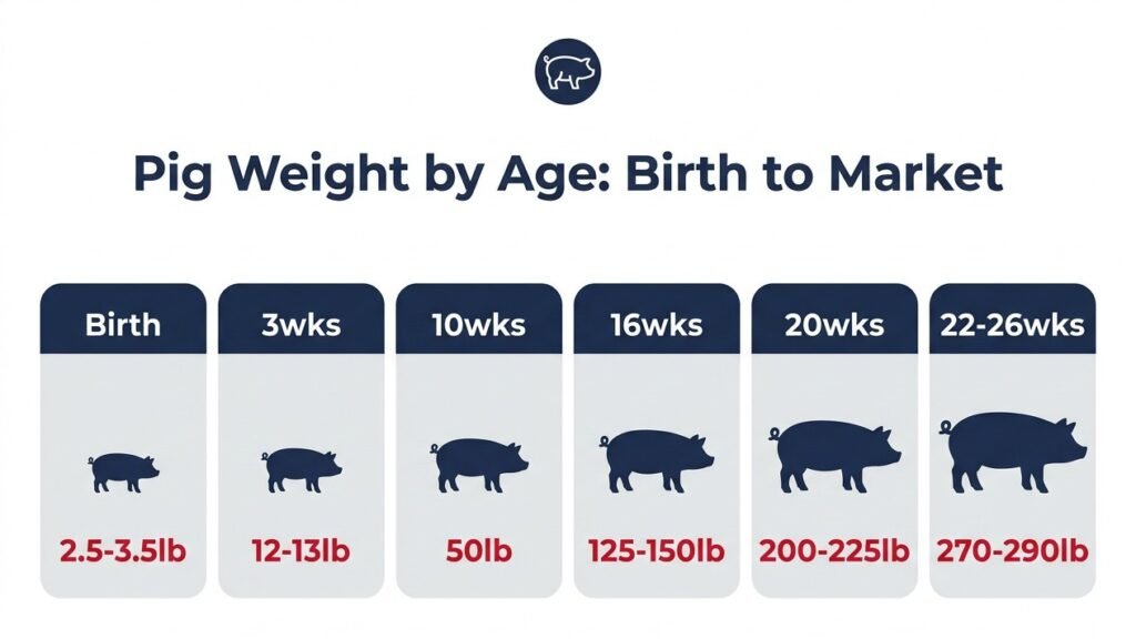 Pig weight by age: birth to market